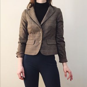Vintage 90s Brown plaid blazer